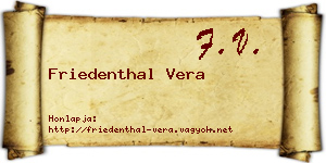 Friedenthal Vera névjegykártya